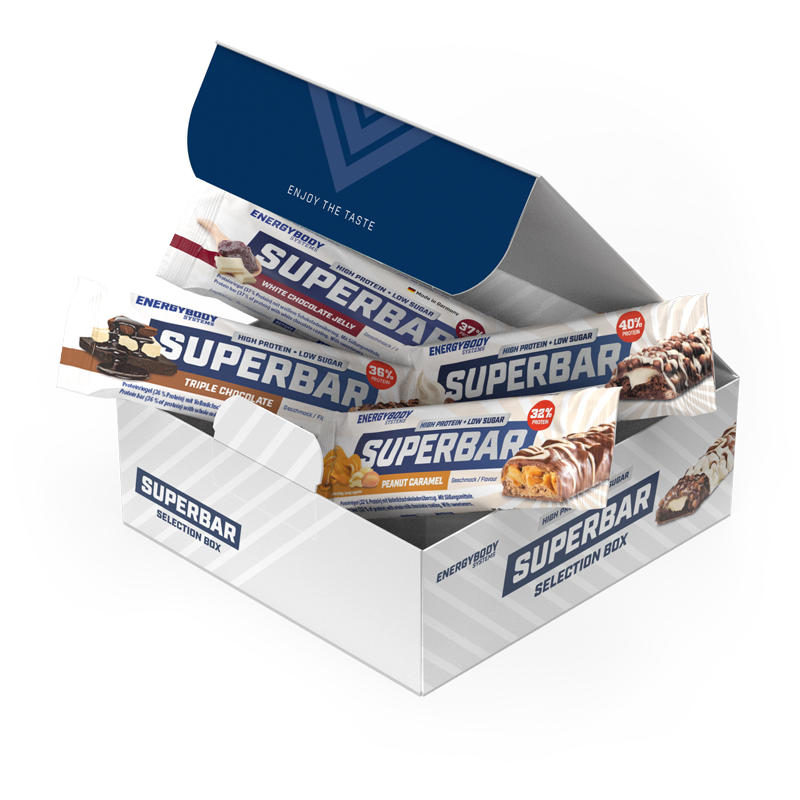 SUPERBAR protein bars in a sample pack - Energybody